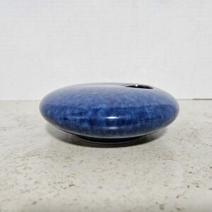 Georgetown Pottery Signed Ikebana Japanese Flower Frog Arranging Vase Blue 5”